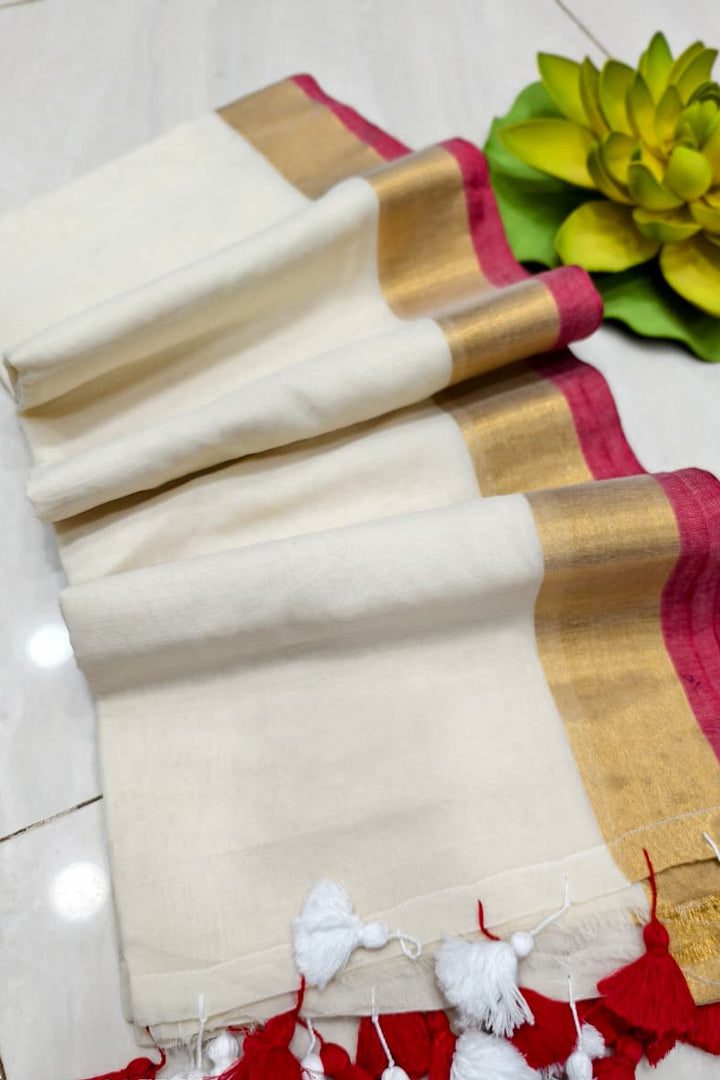 Gulabi Kanchan – Festive Mul Cotton Saree