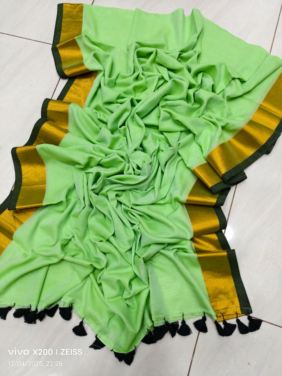 Neel Akash Mul Cotton Saree