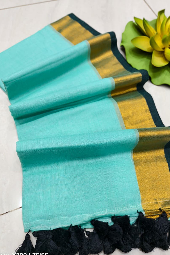 Neel Akash Mul Cotton Saree