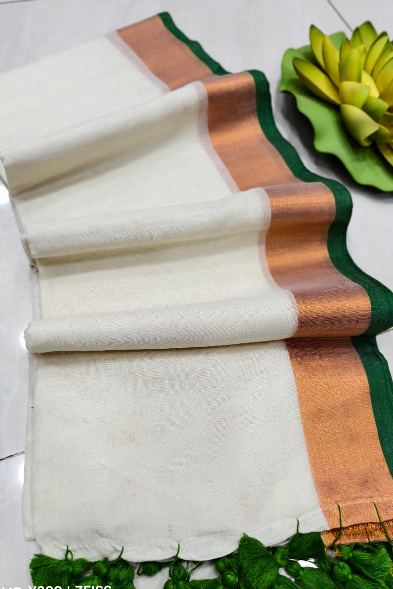 Neel Akash Mul Cotton Saree