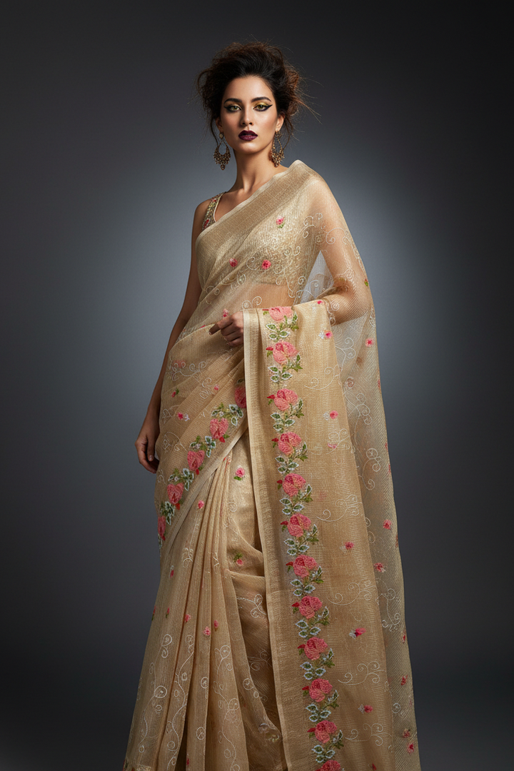 Rainbow leaves Kota Saree