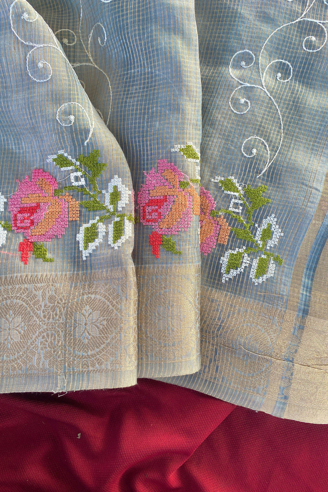 Rainbow leaves Kota Saree