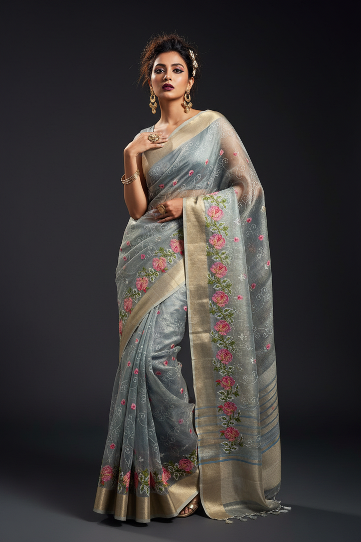 Rainbow leaves Kota Saree