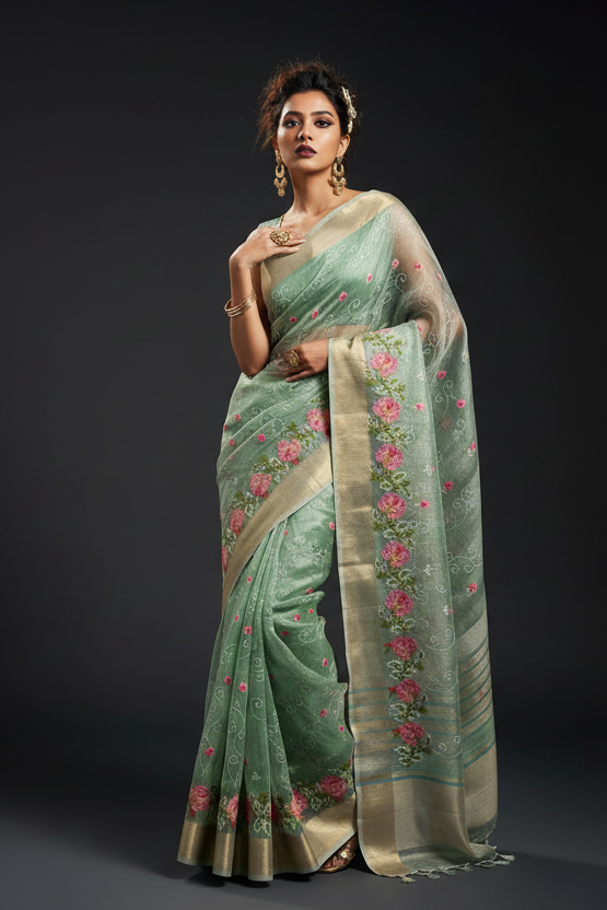 Rainbow leaves Kota Saree