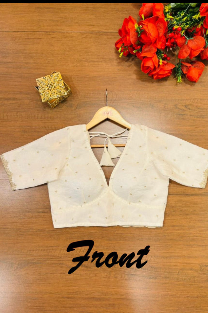 White Blast Designer Fendy Silk Blouse