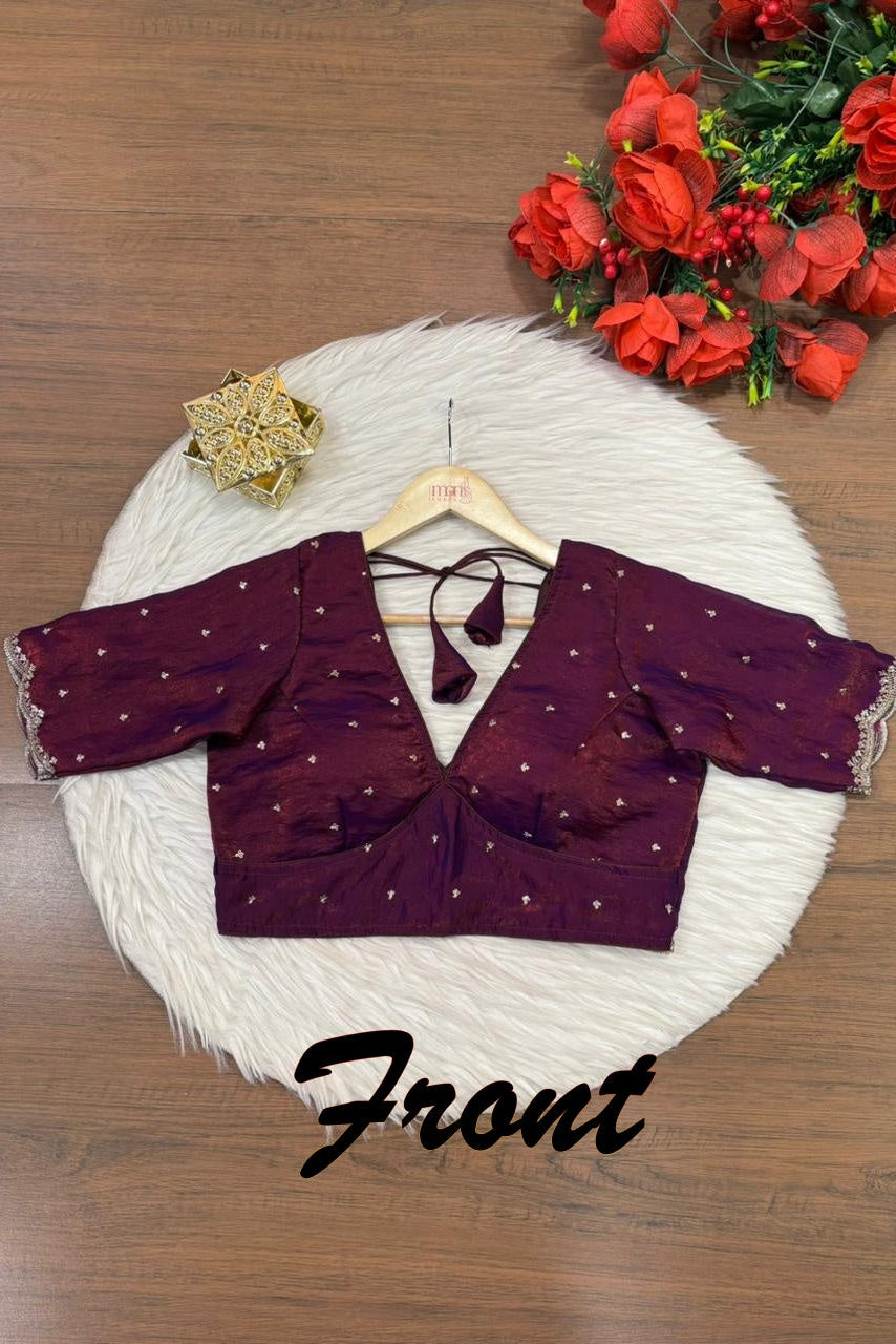 Purple Blast Designer Fendy Silk Blouse