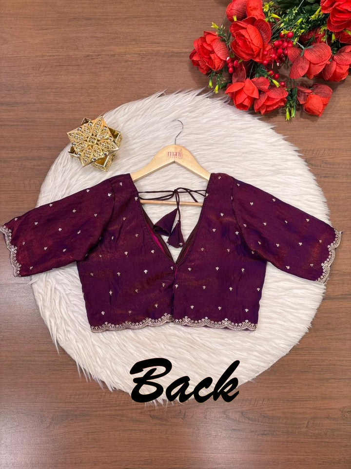 Purple Blast Designer Fendy Silk Blouse