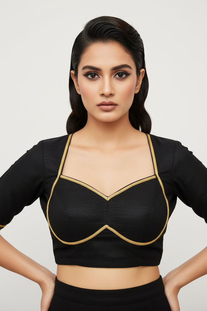 Golden Glow- Vichitra Silk Blouse