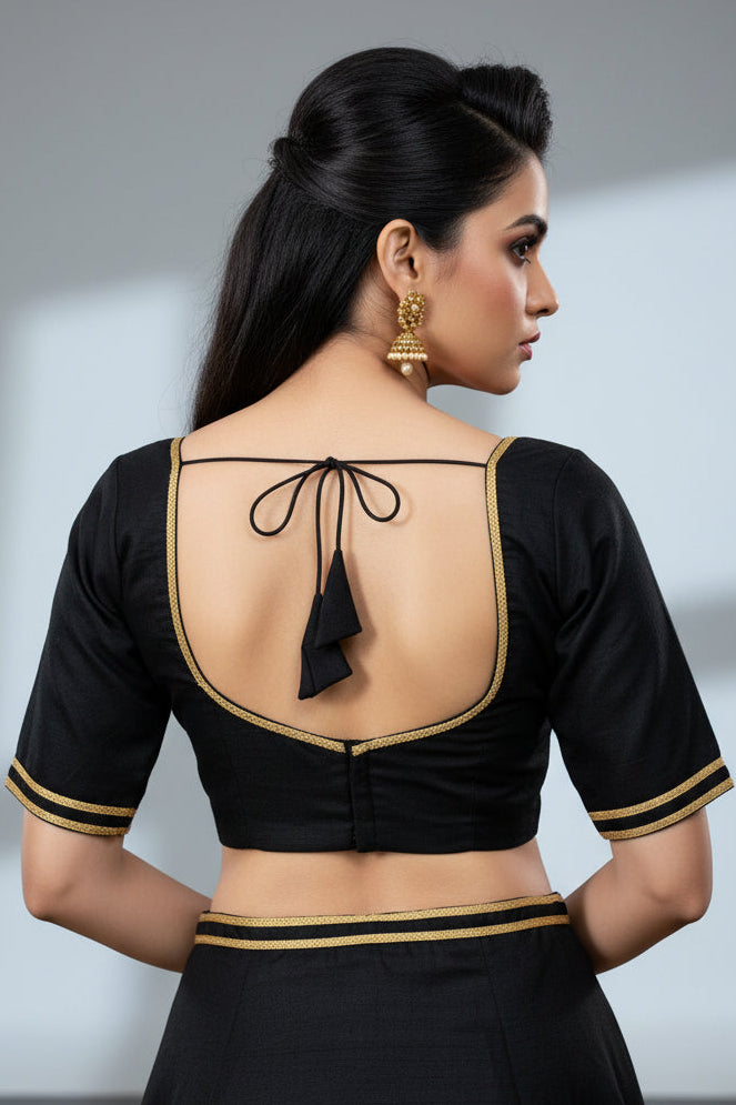 Golden Glow- Vichitra Silk Blouse