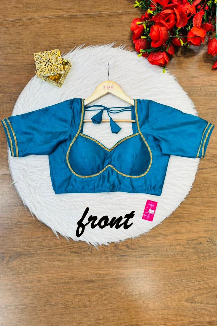 Golden Glow- Vichitra Silk Blouse