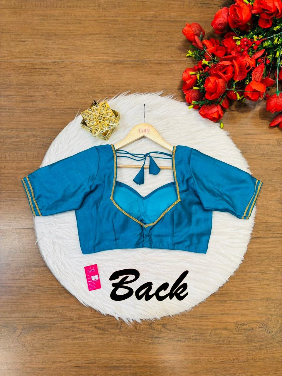 Golden Glow- Vichitra Silk Blouse