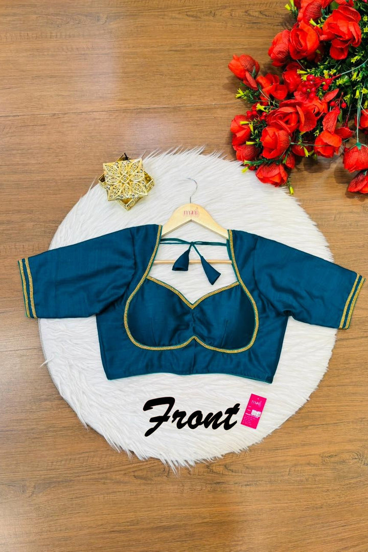 Golden Glow- Vichitra Silk Blouse