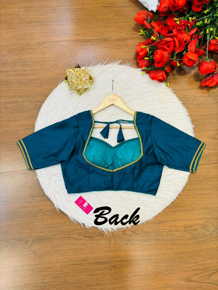 Golden Glow- Vichitra Silk Blouse