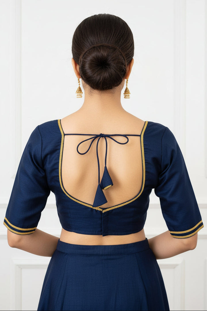 Golden Glow- Vichitra Silk Blouse