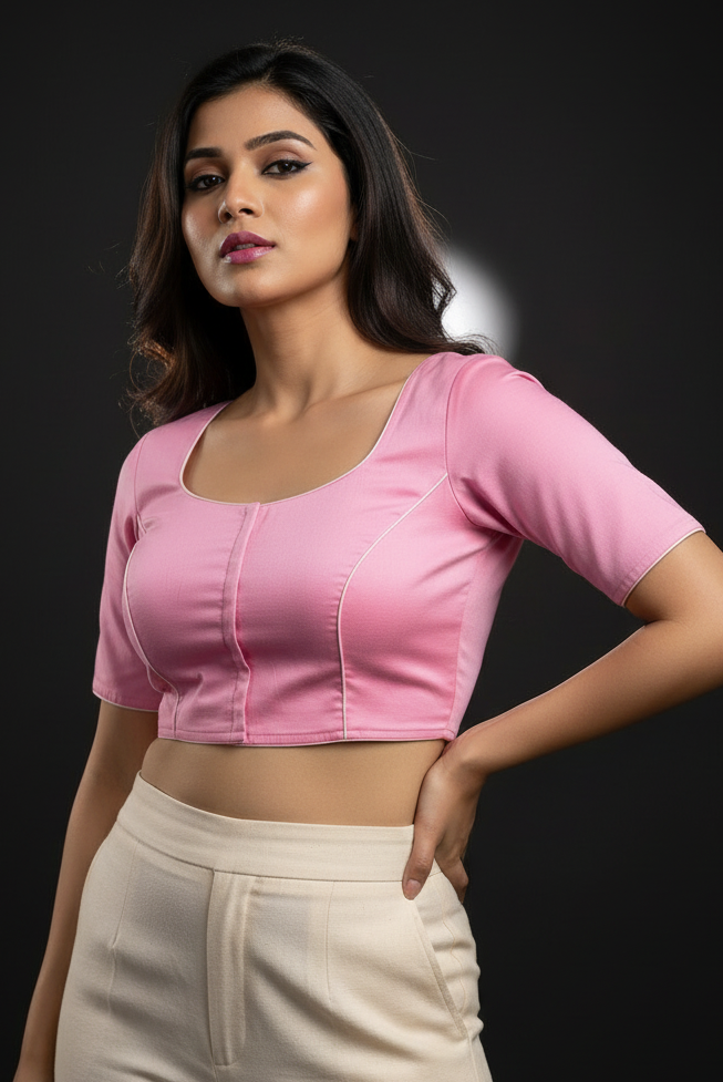 Single And Solid Color Fancy Designer Blouse