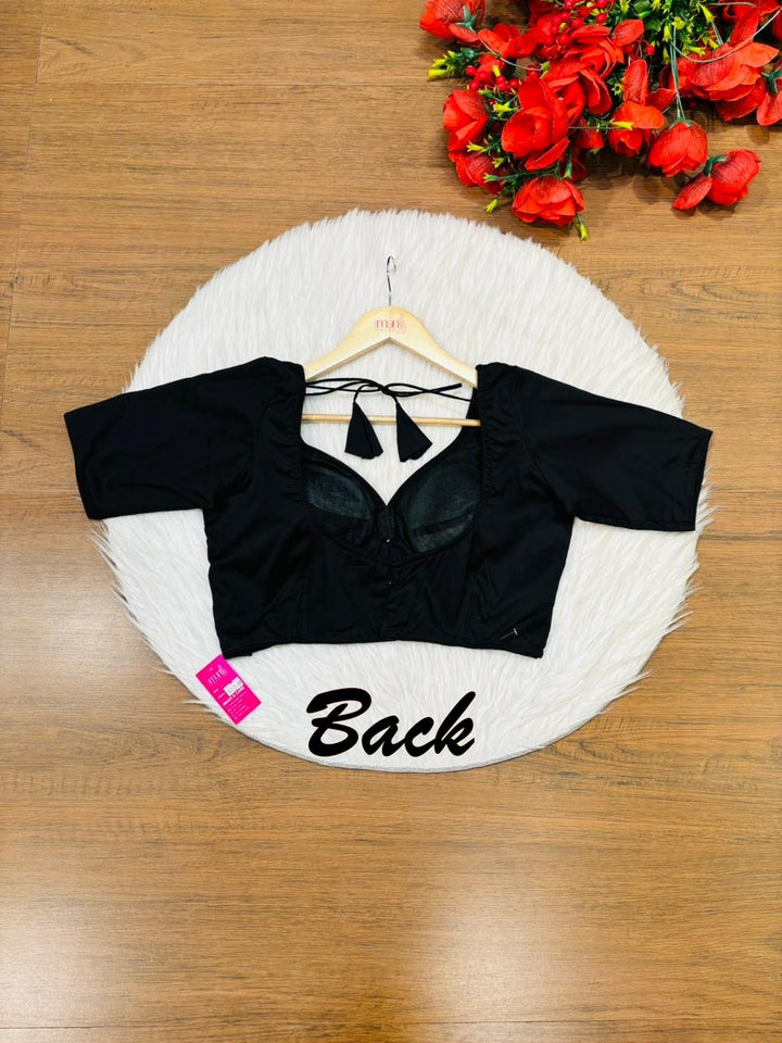 Plain Charm Fancy Designer Solid Color Blouse