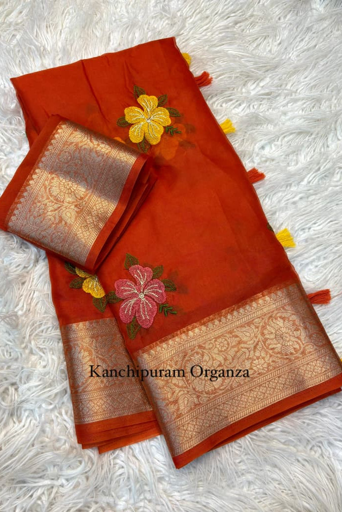Dance Flow Designer Kanchipuram Silk Saree