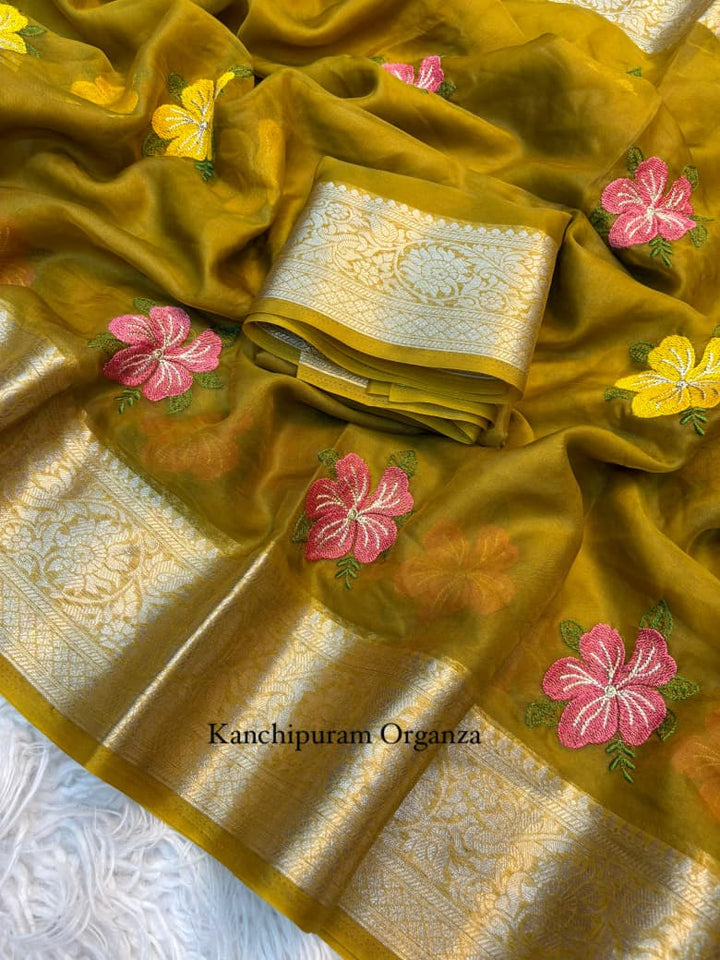 Dance Flow Designer Kanchipuram Silk Saree