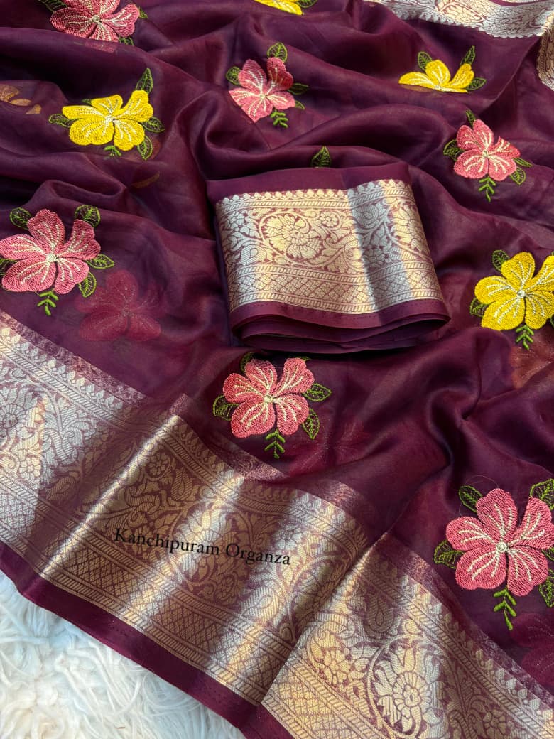 Dance Flow Designer Kanchipuram Silk Saree