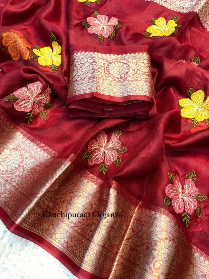 Dance Flow Designer Kanchipuram Silk Saree