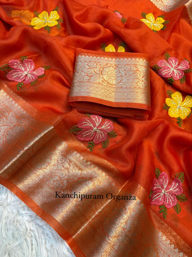Dance Flow Designer Kanchipuram Silk Saree