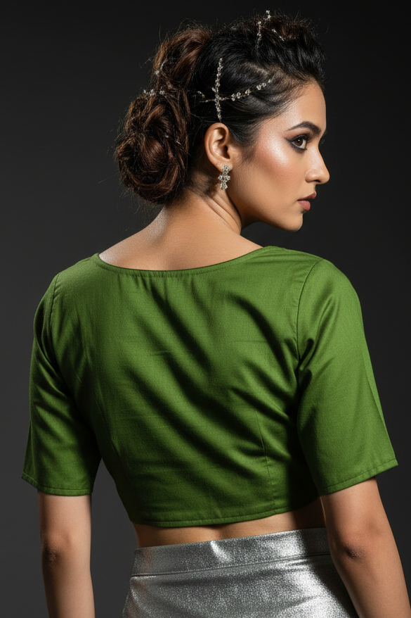 Single And Solid Color Fancy Designer Blouse