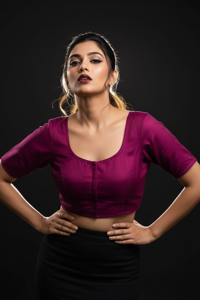 Single And Solid Color Fancy Designer Blouse