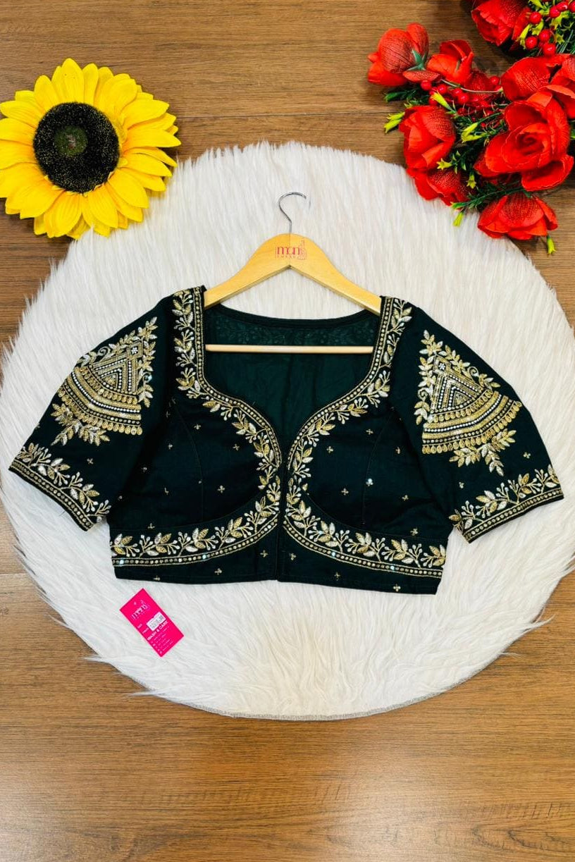 Vichitra Queen- Designer Blouse(Green)