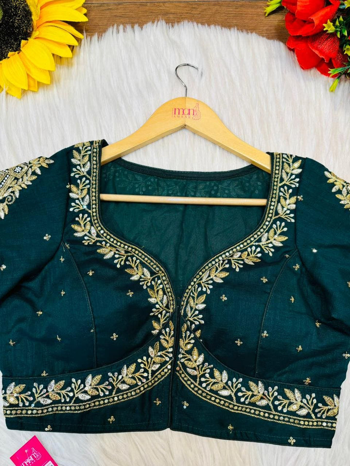 Vichitra Queen- Designer Blouse(Green)