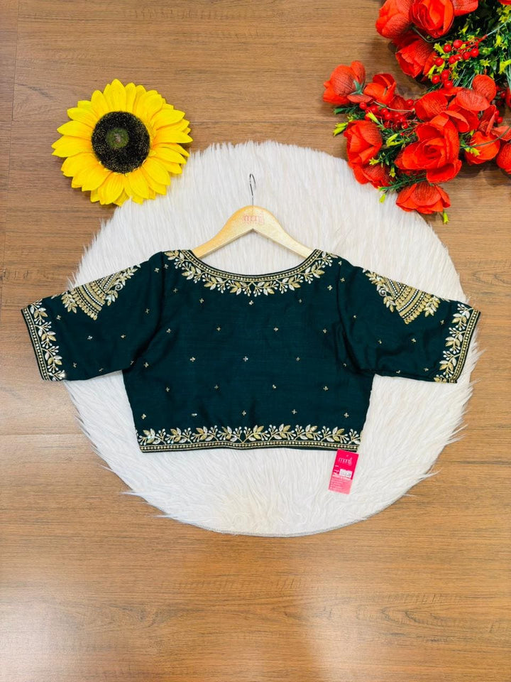 Vichitra Queen- Designer Blouse(Green)