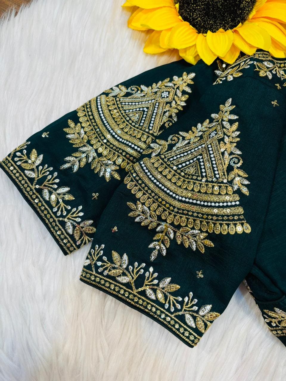 Vichitra Queen- Designer Blouse(Green)