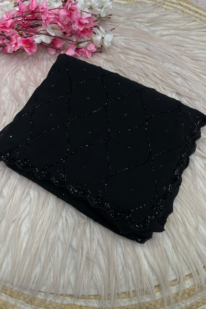 Threaded Story Georgette Silk Saree