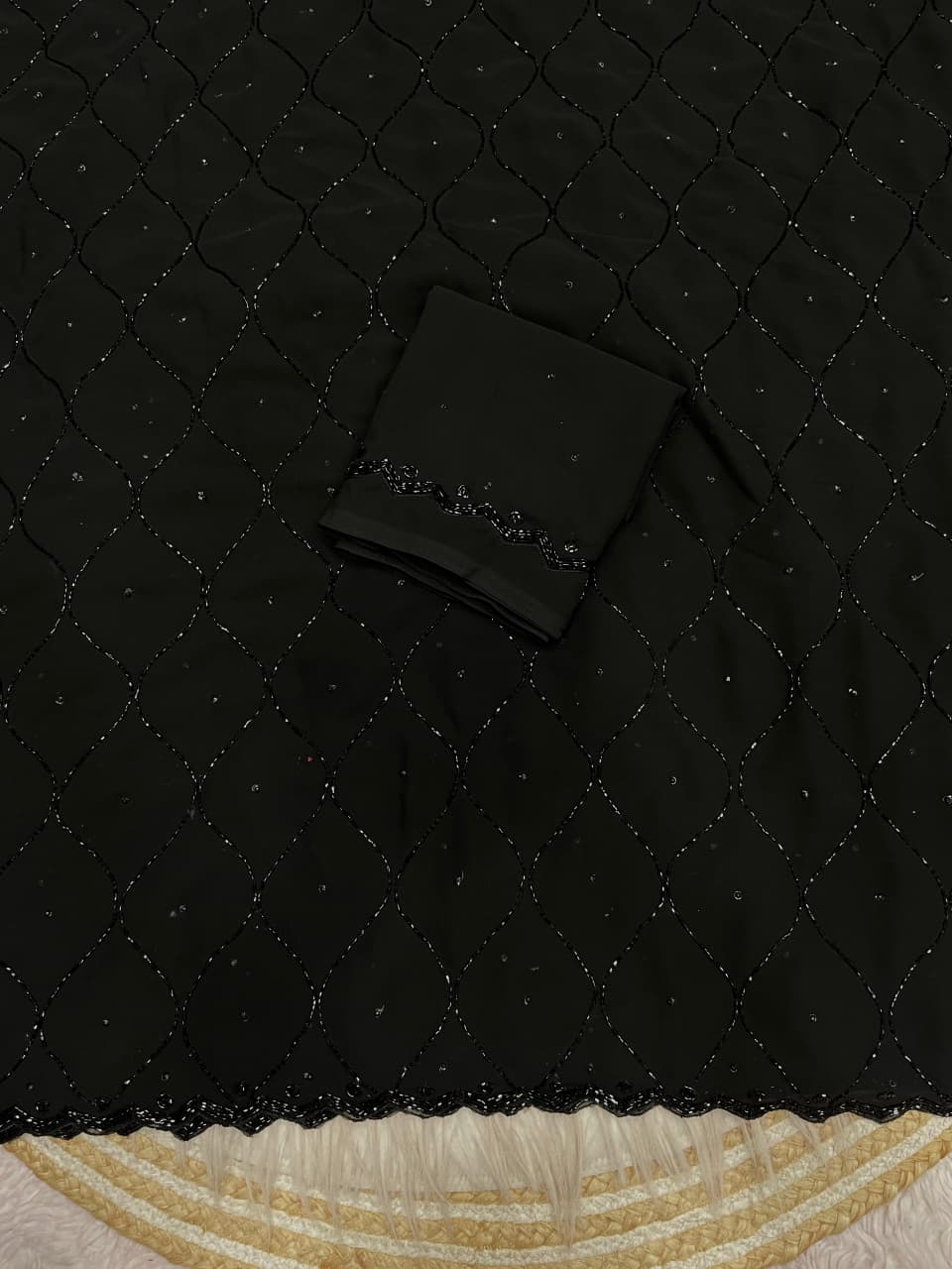 Threaded Story Georgette Silk Saree