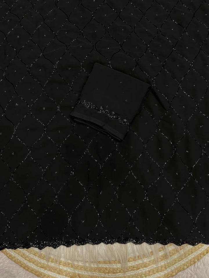 Threaded Story Georgette Silk Saree