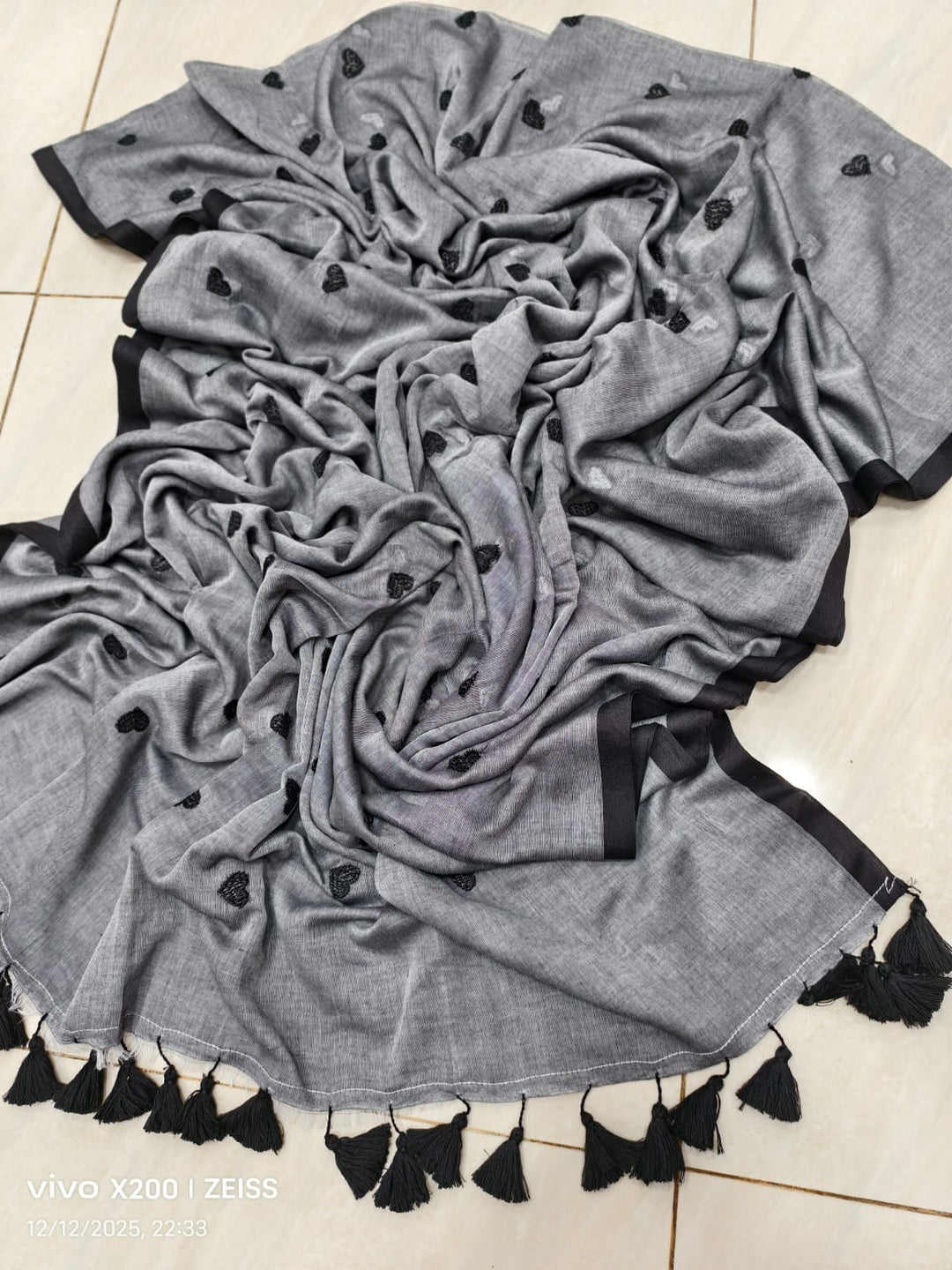 True Love Embroidery Mul Cotton Saree