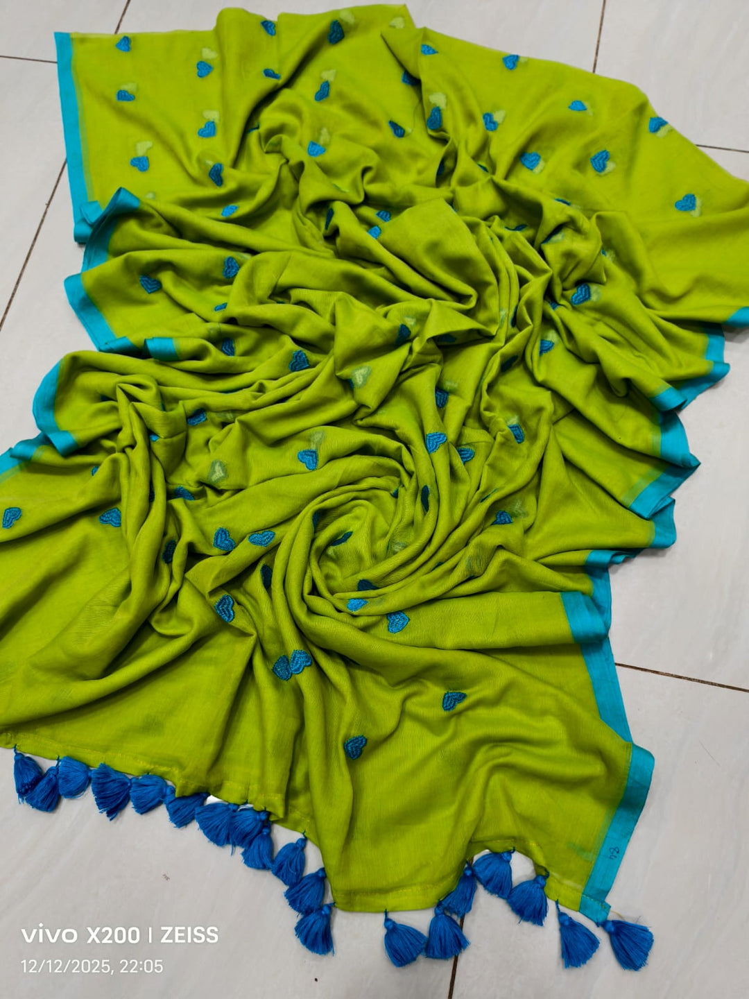 True Love Embroidery Mul Cotton Saree