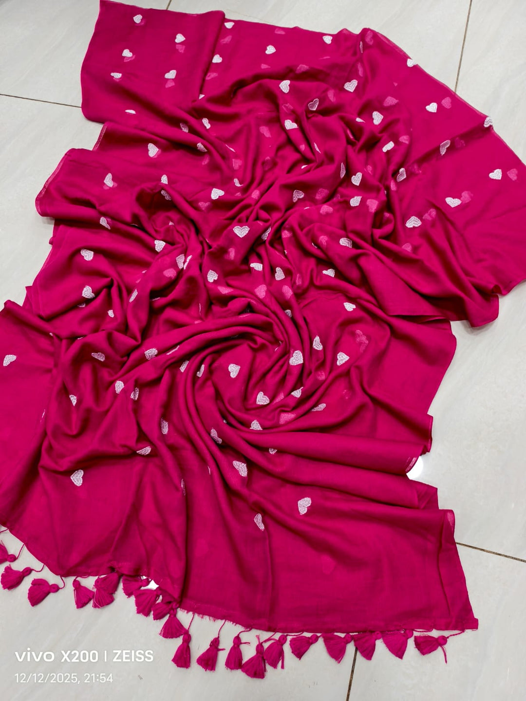 True Love Embroidery Mul Cotton Saree