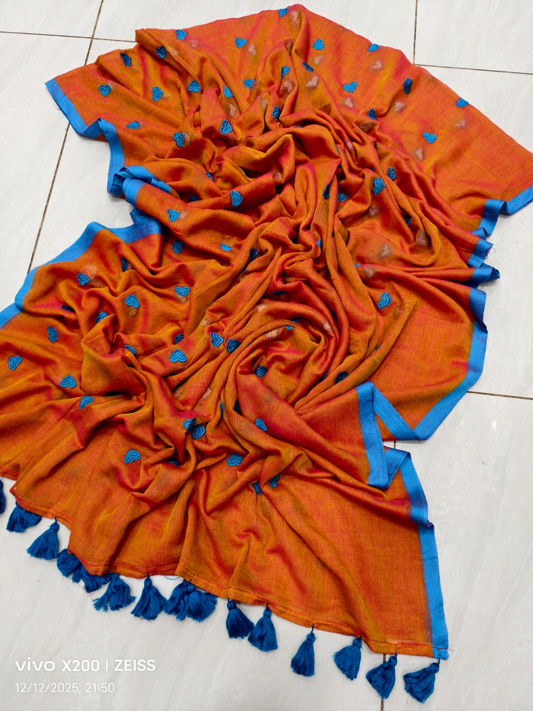 True Love Embroidery Mul Cotton Saree