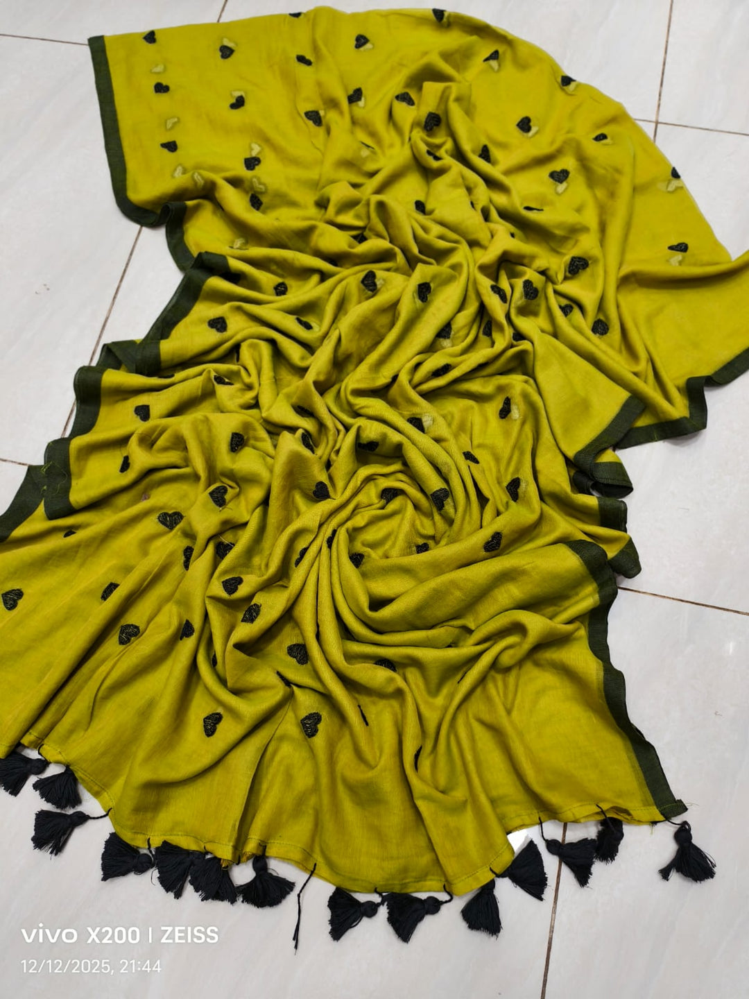 True Love Embroidery Mul Cotton Saree