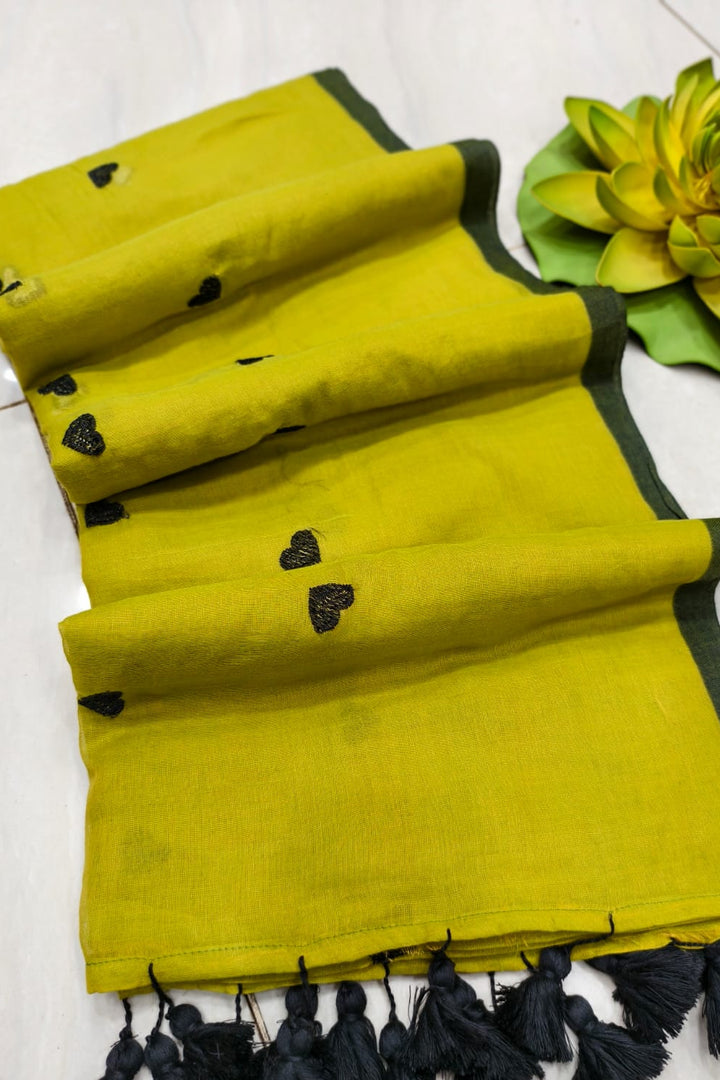 True Love Embroidery Mul Cotton Saree