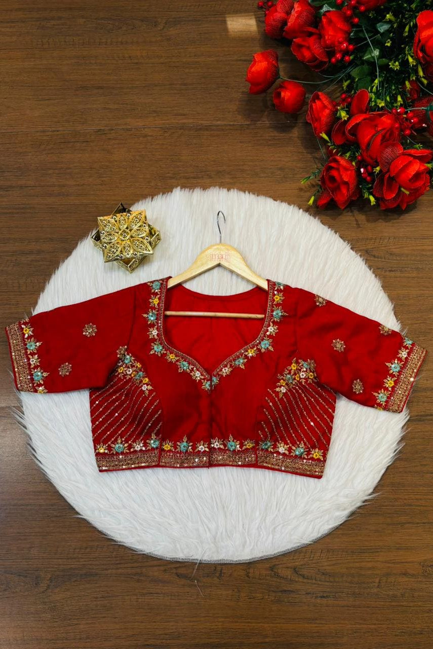 Made Of Vichitra Silk-Designer Blouse
