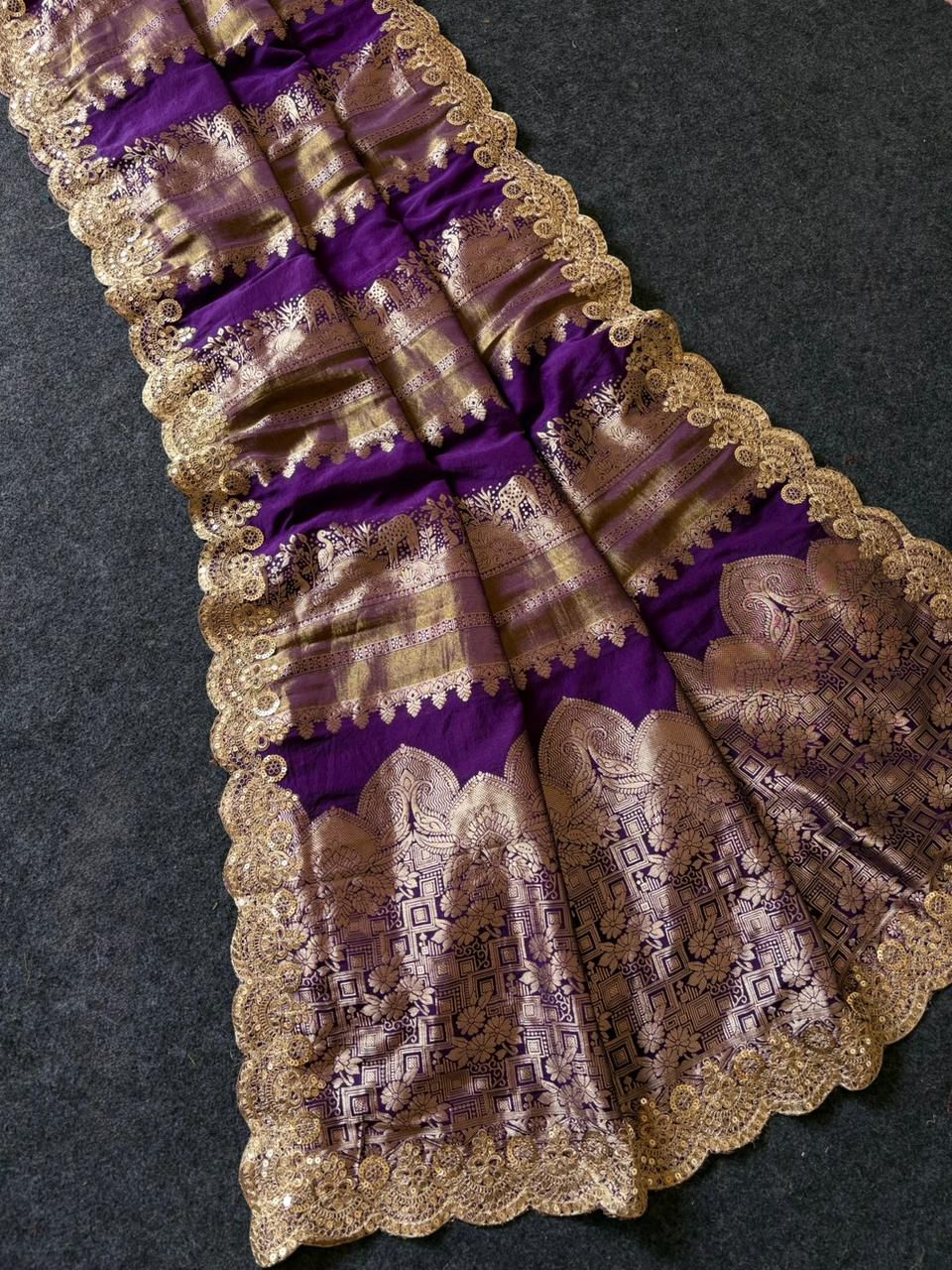 Flight Of Radiance Tissue Paithani Silk Saree