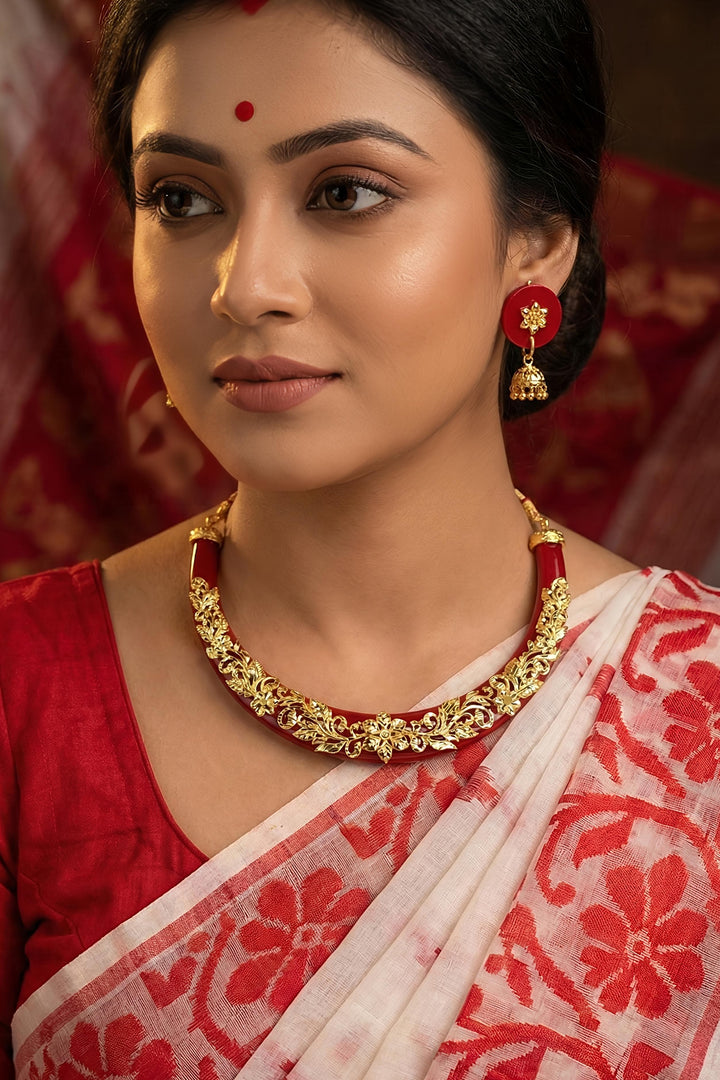 Shubho Sokal-Trending Necklace Set(The Sacred Day)