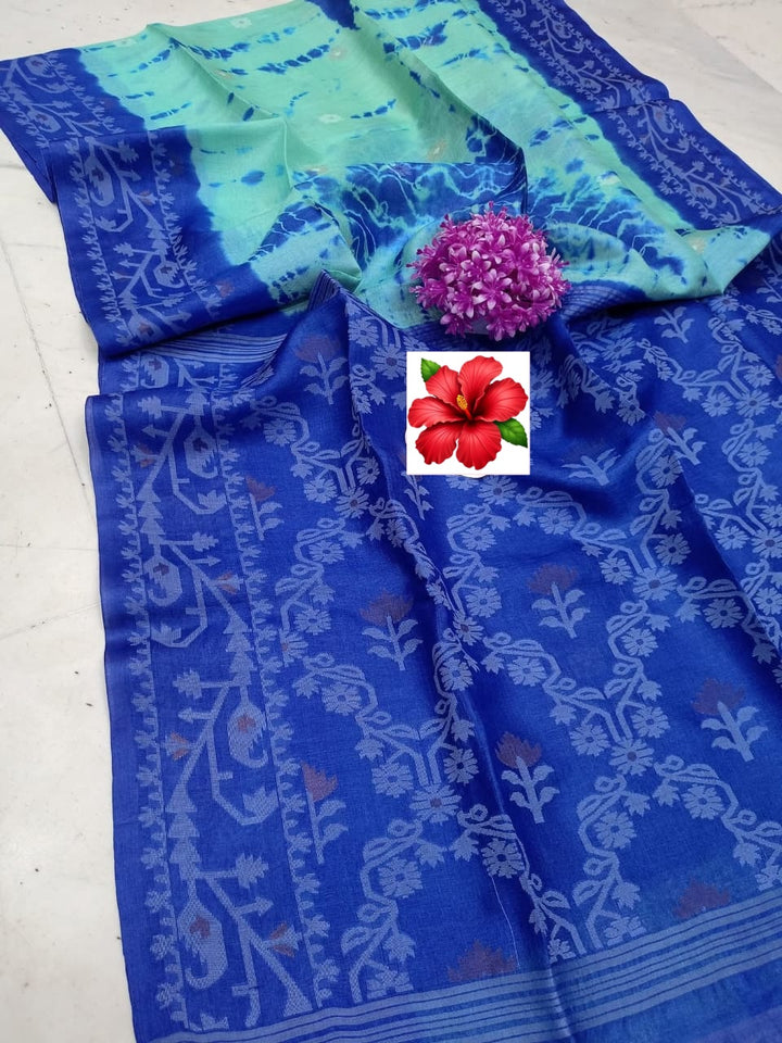 Ranga Kunjo Gachi Tussar Jamdani Handloom Saree