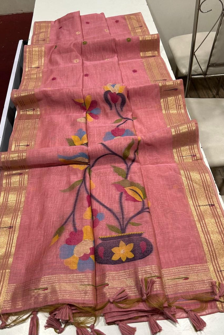 Smriti Rekha Muga Cotton Saree