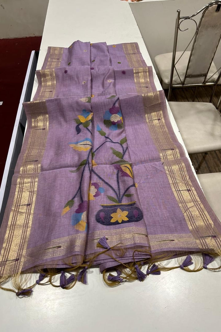 Smriti Rekha Muga Cotton Saree