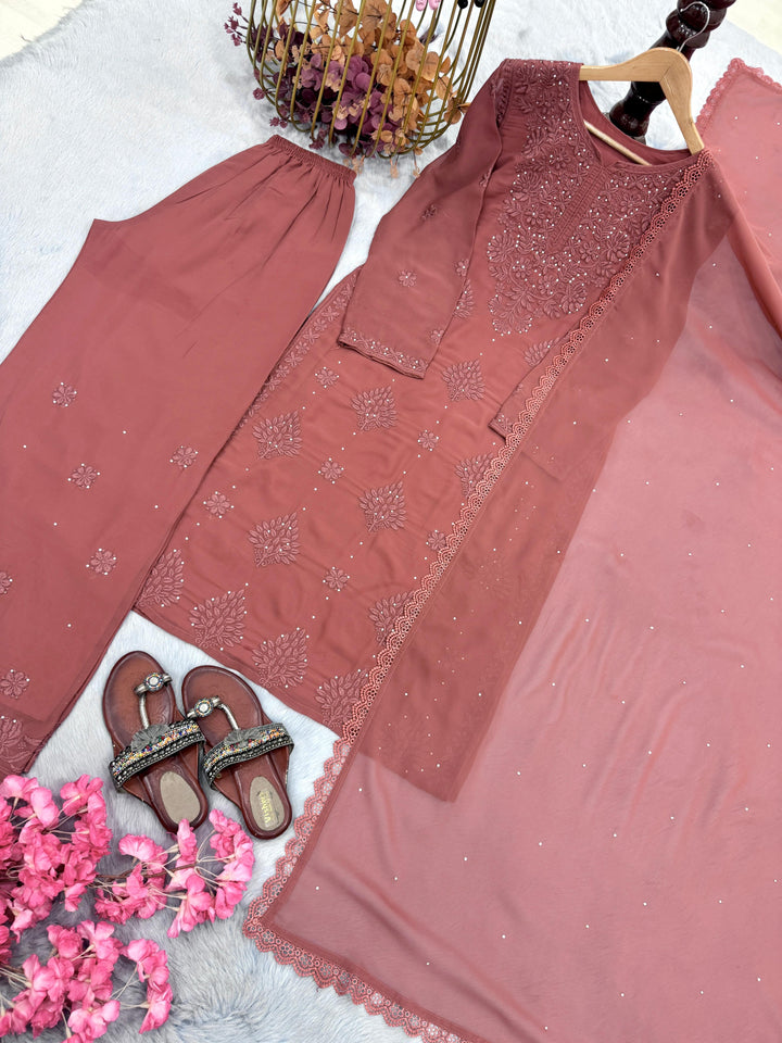 Fairytale Queen Chikankari Embroidery kurti Set