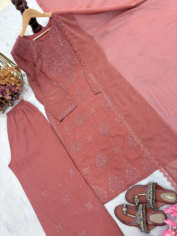 Fairytale Queen Chikankari Embroidery kurti Set