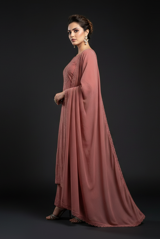 Fairytale Queen Chikankari Embroidery kurti Set