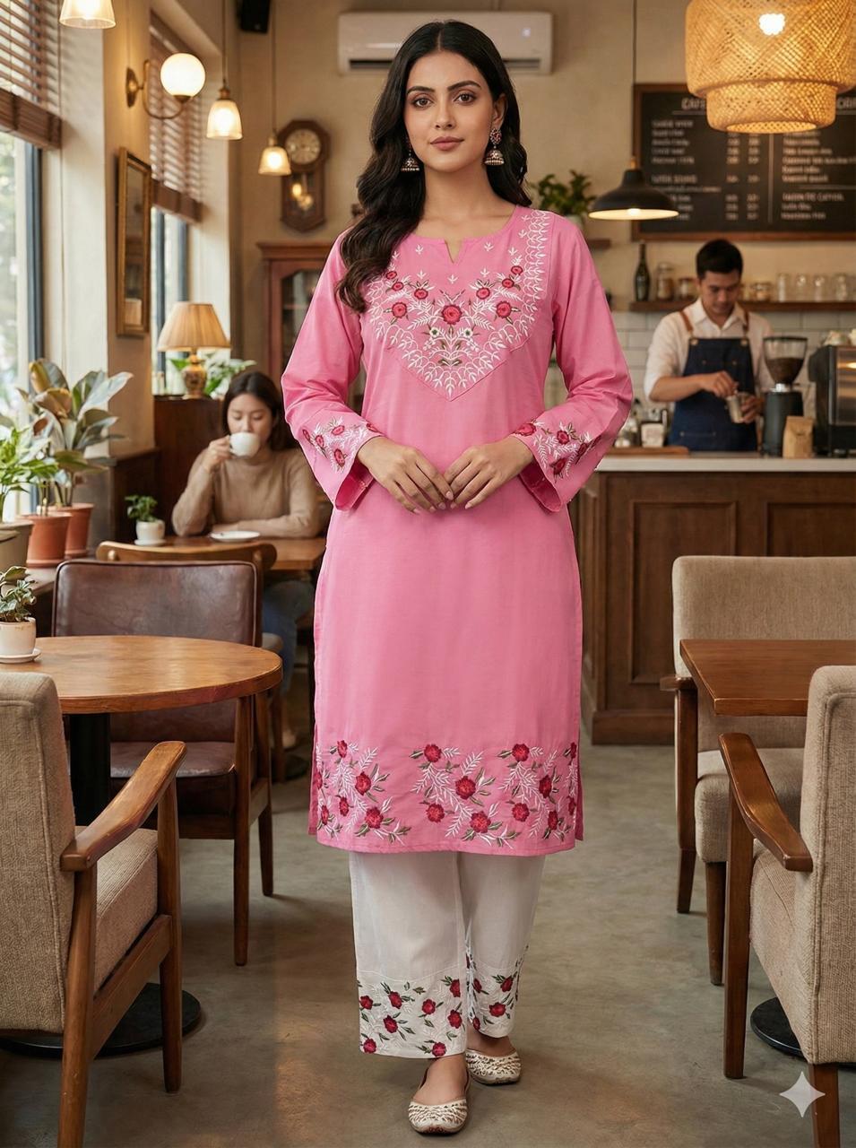 PINK Shades Cotton Coord Set